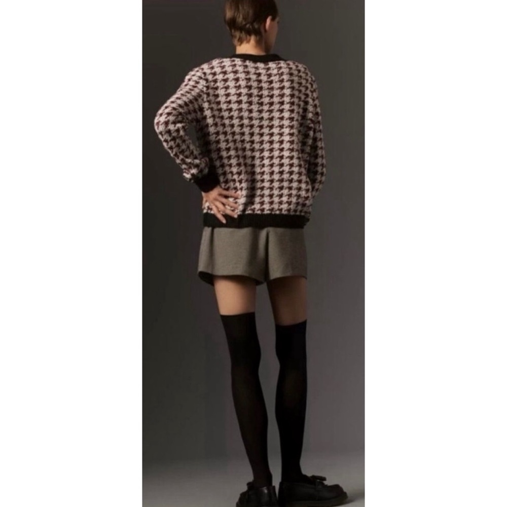 Maeve X Anthropologie Houndstooth Cardigan Sweater Old Money Preppy Size L NWT - Picture 15 of 15
